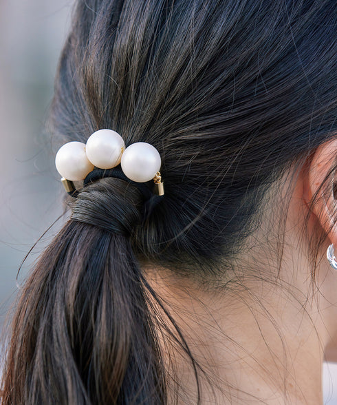 3粒パールヘアゴム