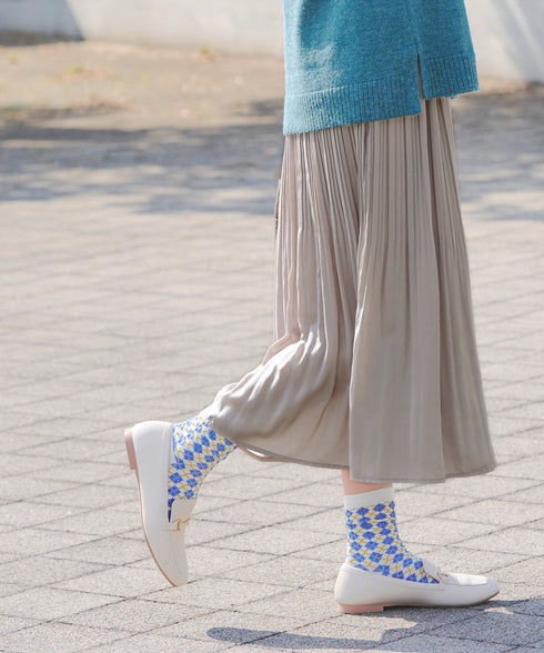 ジャガード編みソックス(幾何学)