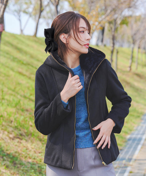 コーデュロイリボンヘアクリップ