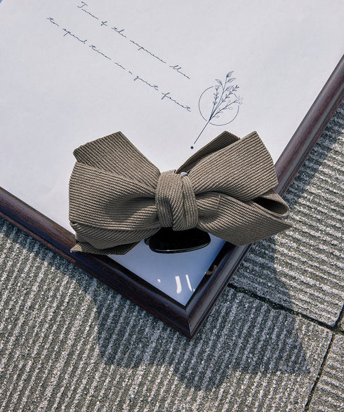 コーデュロイリボンヘアクリップ