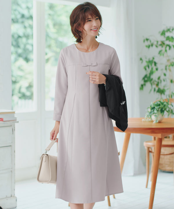 【安田美沙子さん着用】フレアAラインリボンワンピース