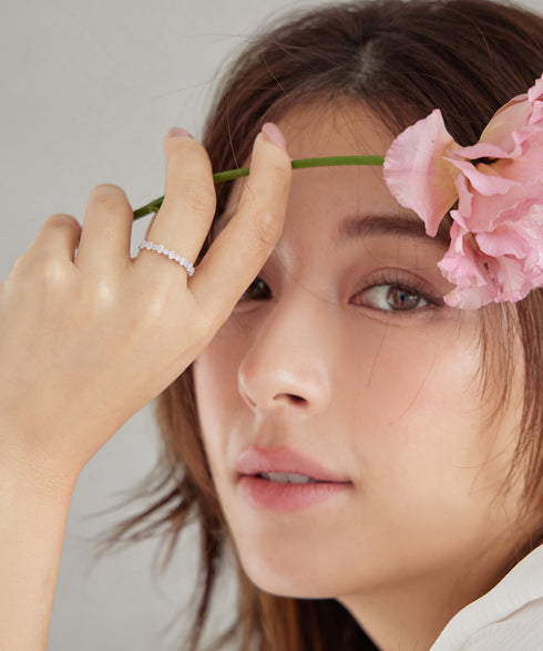 【安田美沙子さん着用】オーロラストーンワンラップリング