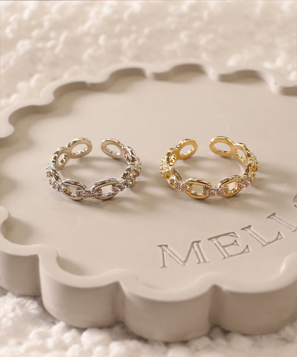 【安田美沙子さん着用】キュービックチェーンリング