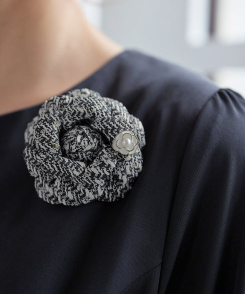 フラワーツイードコサージュ