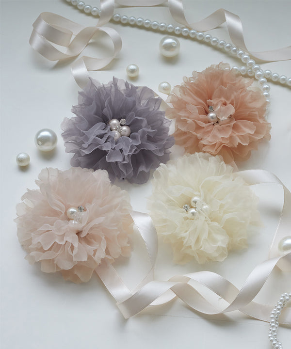チュールフラワーコサージュ