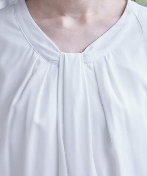 【スマート裏起毛】ボウタイ風ブラウス