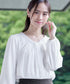 【スマート裏起毛】ボウタイ風ブラウス