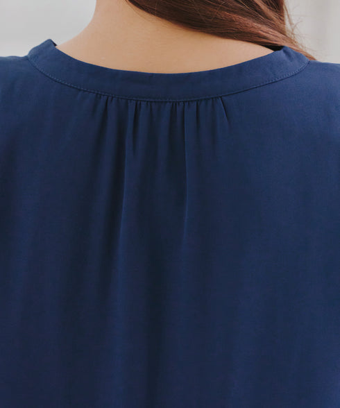 【スマート裏起毛】ボウタイ風ブラウス