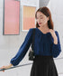 【スマート裏起毛】ボウタイ風ブラウス