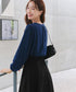 【スマート裏起毛】ボウタイ風ブラウス