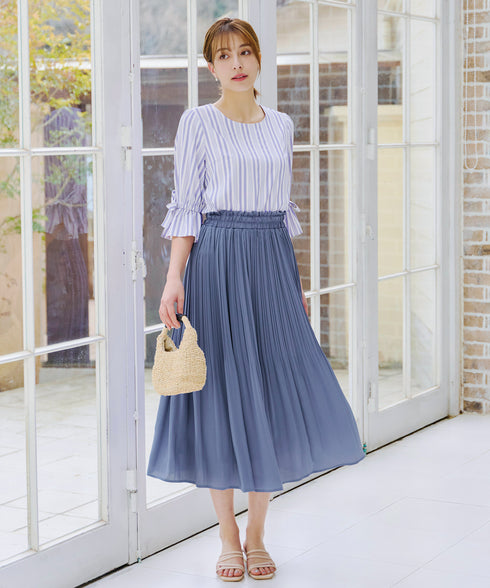 【安田美沙子さん着用】ヴィンテージサテンプリーツスカート