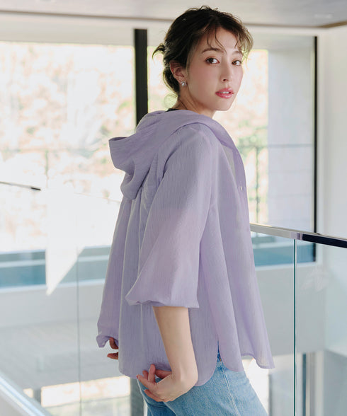 【アウトレット】シアーパーカーカーディガン