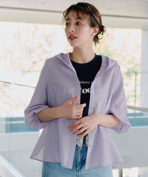 【アウトレット】シアーパーカーカーディガン