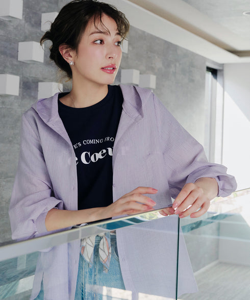 【アウトレット】シアーパーカーカーディガン