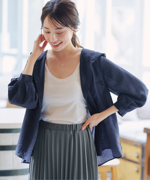 【アウトレット】シアーパーカーカーディガン