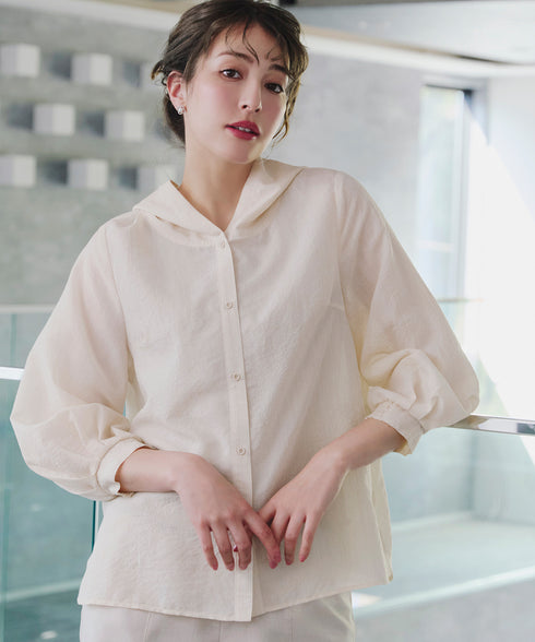 【アウトレット】シアーパーカーカーディガン