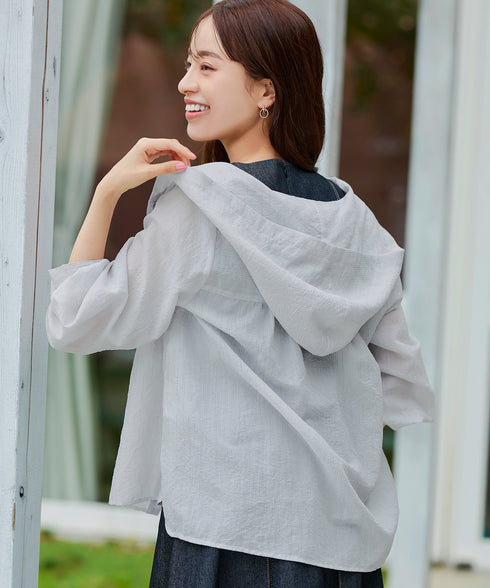 【アウトレット】シアーパーカーカーディガン