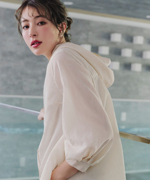 【アウトレット】シアーパーカーカーディガン