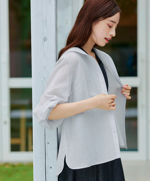 【アウトレット】シアーパーカーカーディガン