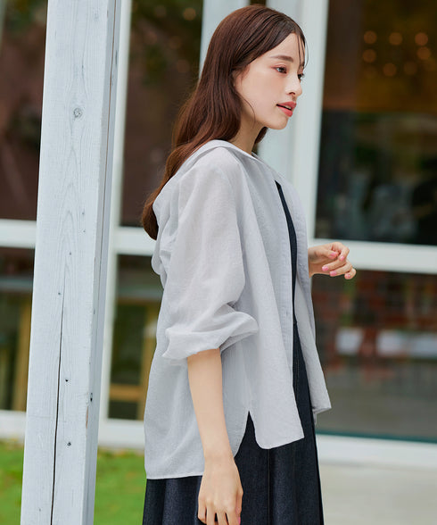 【アウトレット】シアーパーカーカーディガン