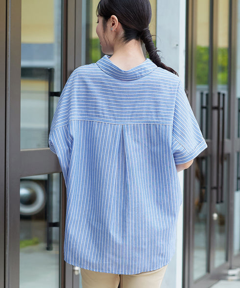 リネンミックス スキッパーシャツ