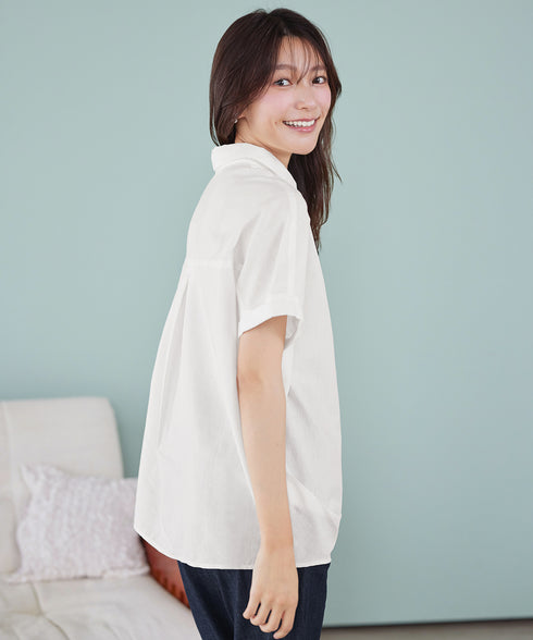 リネンミックス スキッパーシャツ