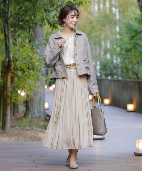 【安田美沙子さん着用】ヴィンテージサテンプリーツスカート