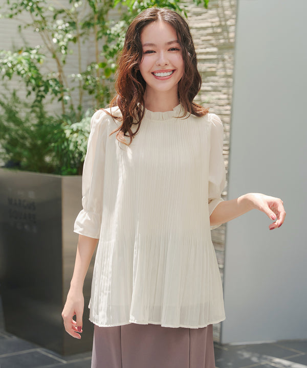 【前後2way】シアープリーツブラウス