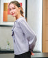 【2WAY】取り外し可能な配色パイピングボウタイブラウス
