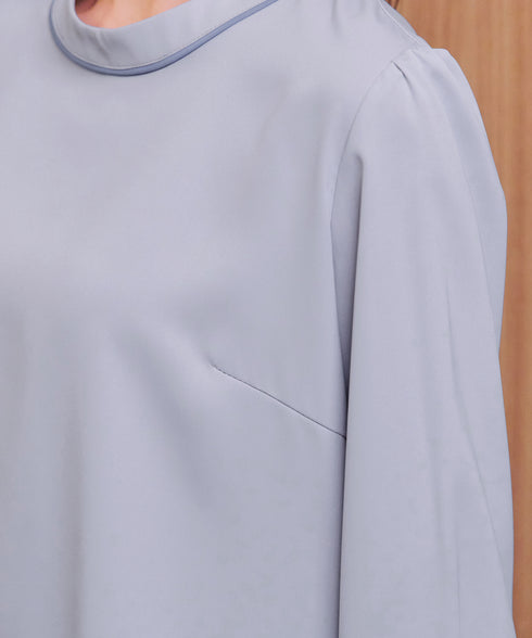 【2WAY】取り外し可能な配色パイピングボウタイブラウス