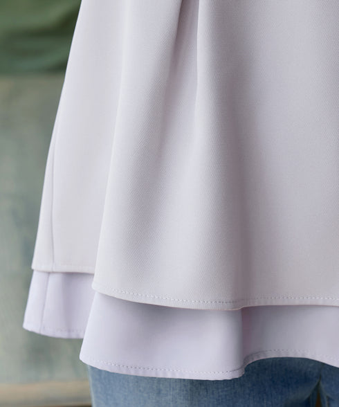 レイヤードヘムペプラムブラウス