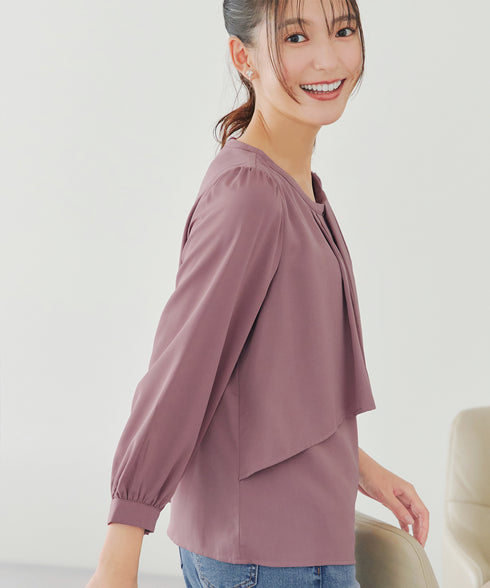 アシンメトリードレープブラウス