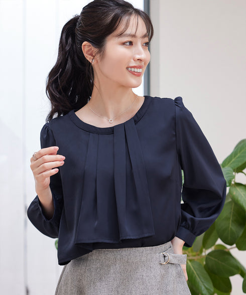 アシンメトリードレープブラウス