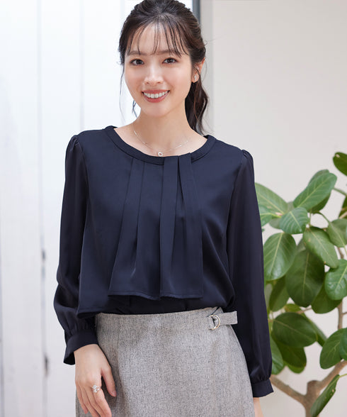 アシンメトリードレープブラウス