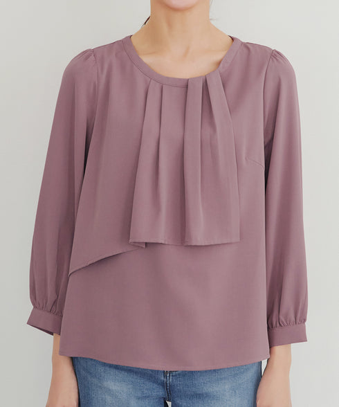 アシンメトリードレープブラウス