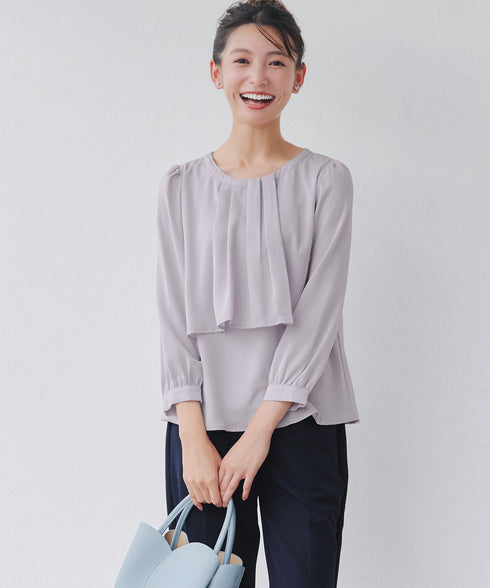アシンメトリードレープブラウス