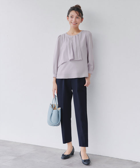 アシンメトリードレープブラウス