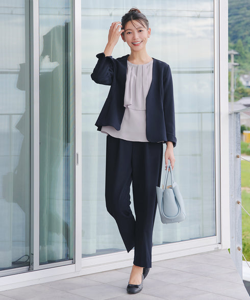 アシンメトリードレープブラウス