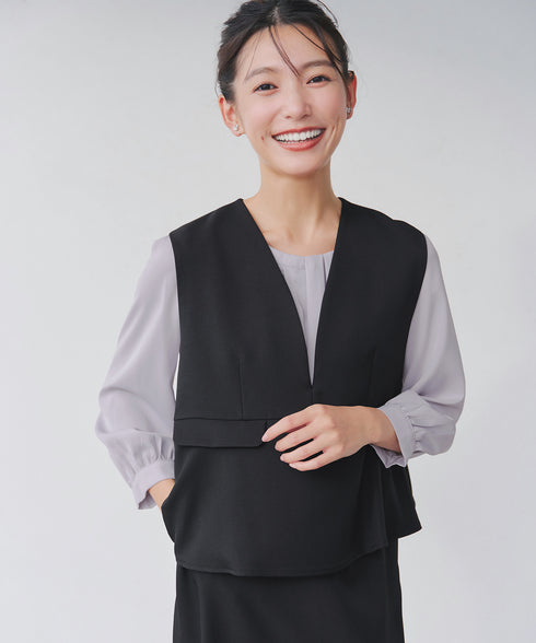 アシンメトリードレープブラウス