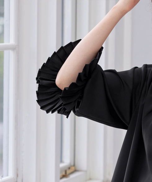 プリーツスリーブブラウス