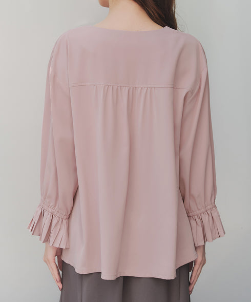 プリーツスリーブブラウス