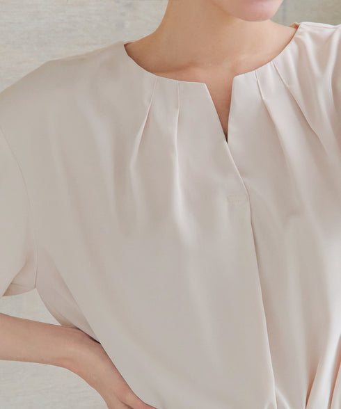 プリーツスリーブブラウス