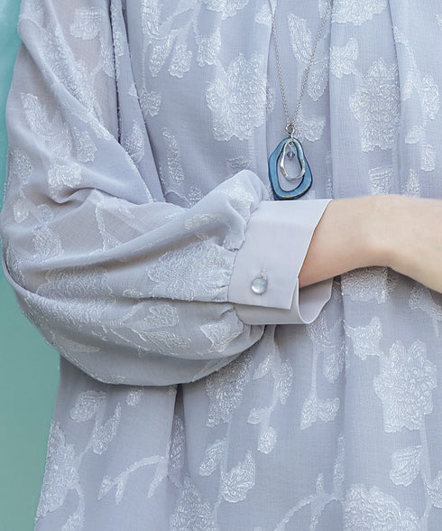 【クリアランスセール】フラワージャガードブラウス