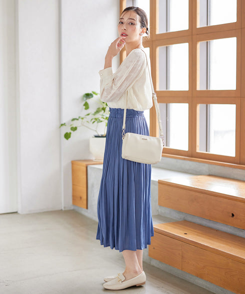 【安田美沙子さん着用】ヴィンテージサテンプリーツスカート