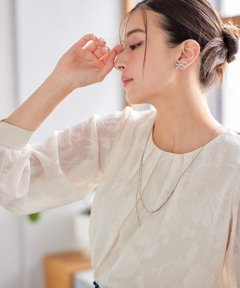 【クリアランスセール】フラワージャガードブラウス