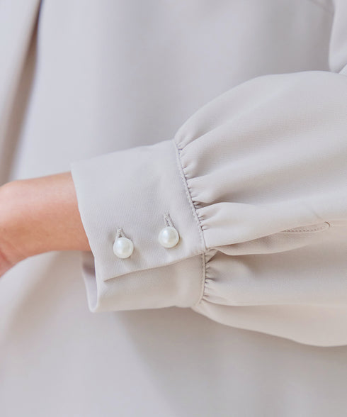 【ダブルクロス】【2way】ボウタイ風ブラウス