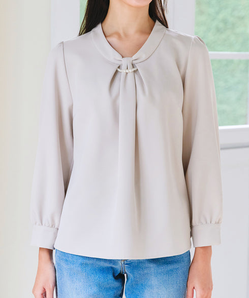 【ダブルクロス】【2way】ボウタイ風ブラウス