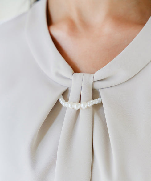 【ダブルクロス】【2way】ボウタイ風ブラウス