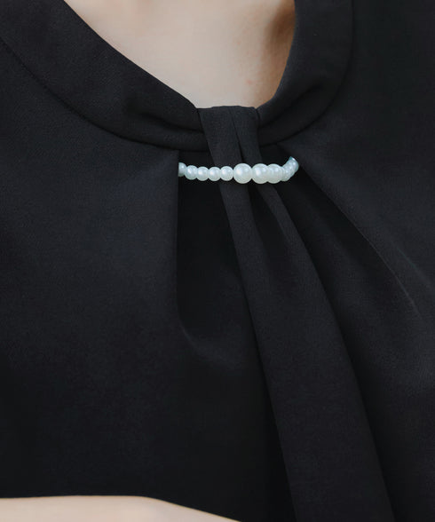 【ダブルクロス】【2way】ボウタイ風ブラウス