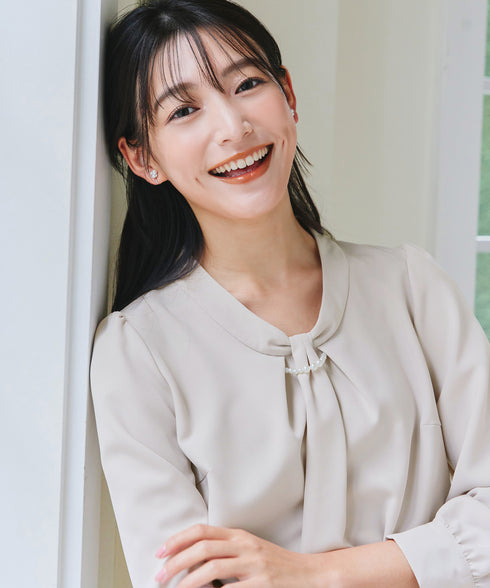 【ダブルクロス】【2way】ボウタイ風ブラウス